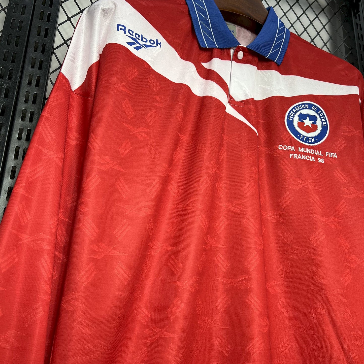 CAMISETA CHILE 1998 RETRO LOCAL MANGA LARGA HOMBRE (VERSIÓN FAN)