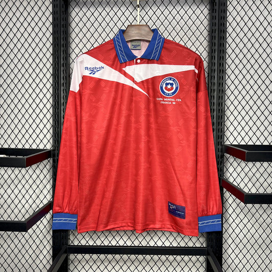 CAMISETA CHILE 1998 RETRO LOCAL MANGA LARGA HOMBRE (VERSIÓN FAN)