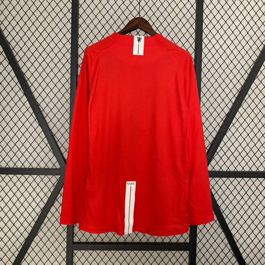 CAMISETA MANCHESTER UNITED 2007/08 LOCAL MANGA LARGA HOMBRE (VERSIÓN FAN)