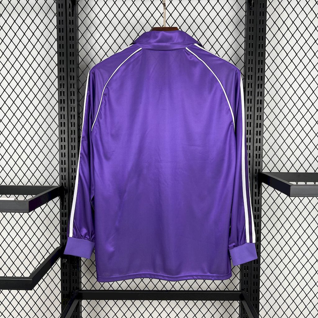 CAMISETA REAL MADRID 1984/85 RETRO VISITA HOMBRE MANGA LARGA (VERSIÓN FAN)