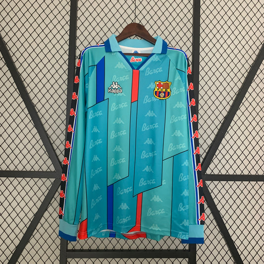CAMISETA BARCELONA 1996/97 RETRO VISITA HOMBRE MANGA LARGA (VERSIÓN FAN)