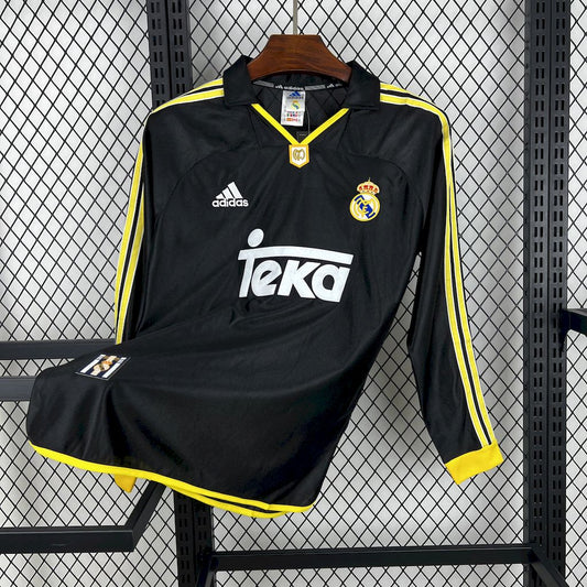 CAMISETA REAL MADRID 1999/00 RETRO VISITA HOMBRE MANGA LARGA (VERSIÓN FAN)