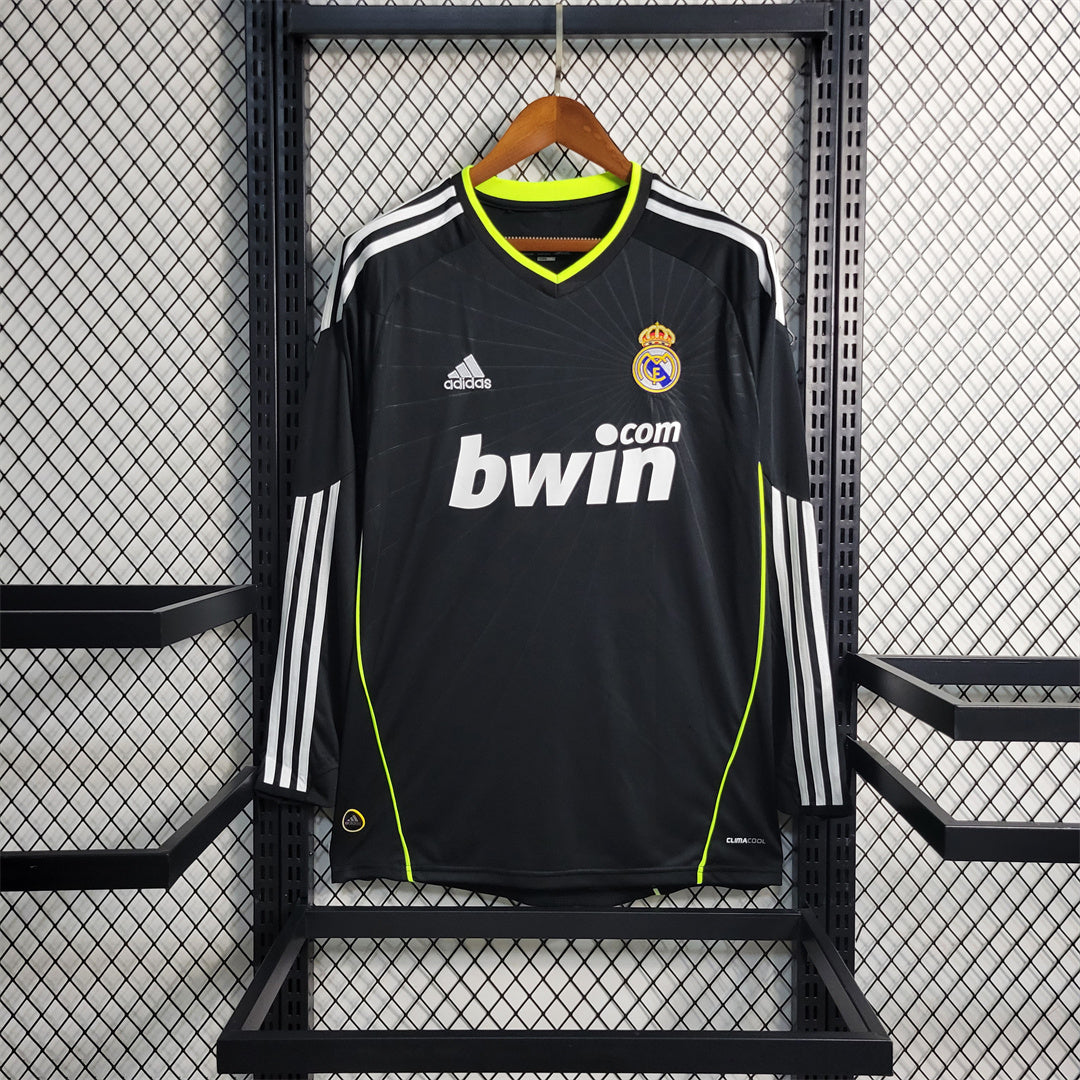 CAMISETA REAL MADRID 2010/11 RETRO VISITA HOMBRE MANGA LARGA (VERSIÓN FAN)